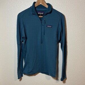 Patagonia Turquoise R1 Pullover Fleece Half Zip Size Small | gorpcore | outdoor